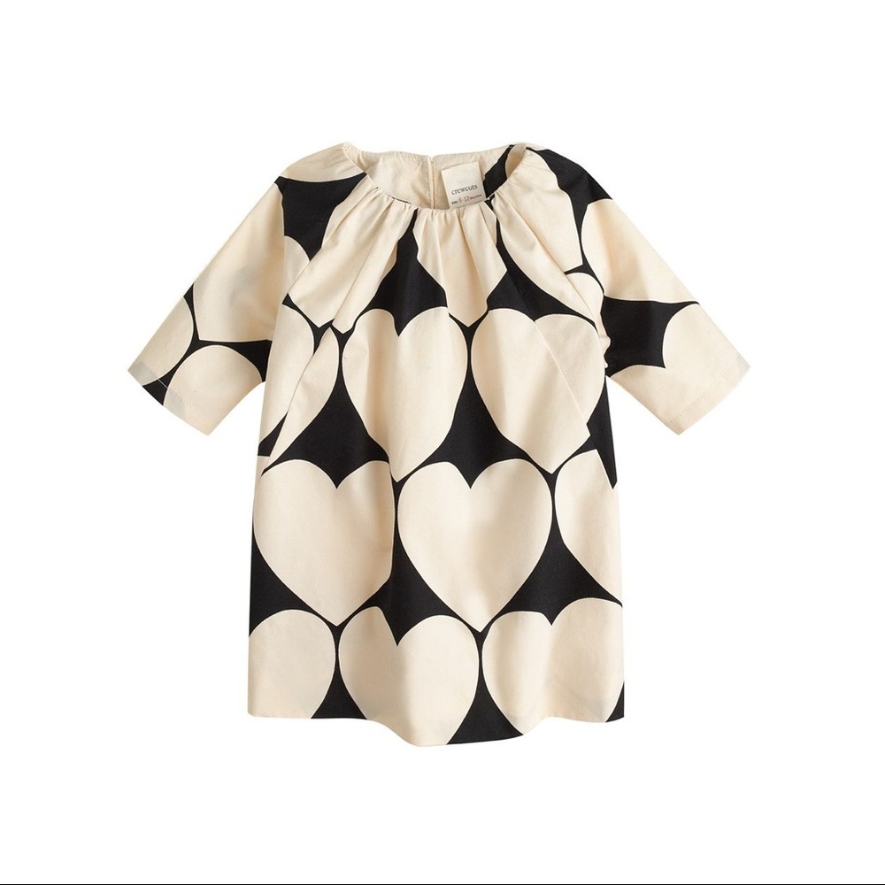 J. Crew Kids Dress - Black and Cream Heart Pattern